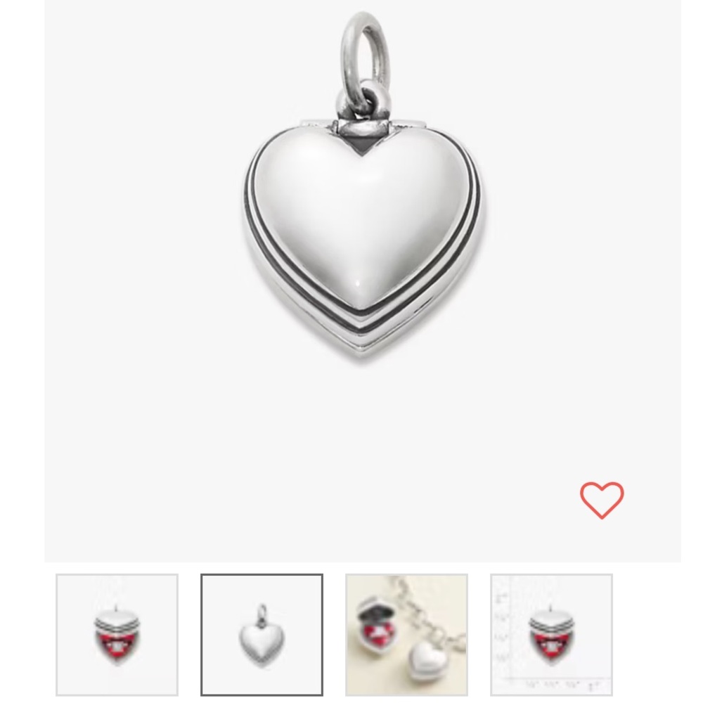 James Avery Heart-Shaped Silver and Red Jewelry Box with Ring. - Picture 6 of 6